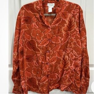 Coldwater Creek Orange Floral Top size XL. New without tags.